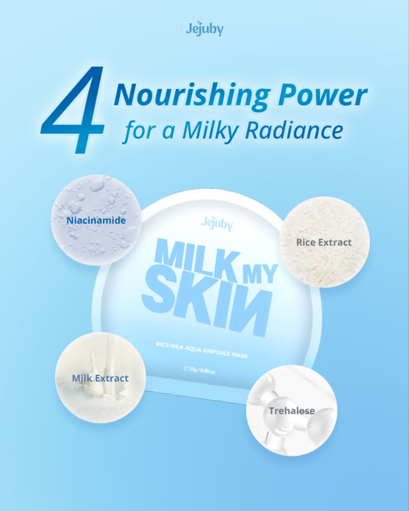 Jejuby Milk My Skin Rice Milk Aqua Ampoule Mask (1pc)