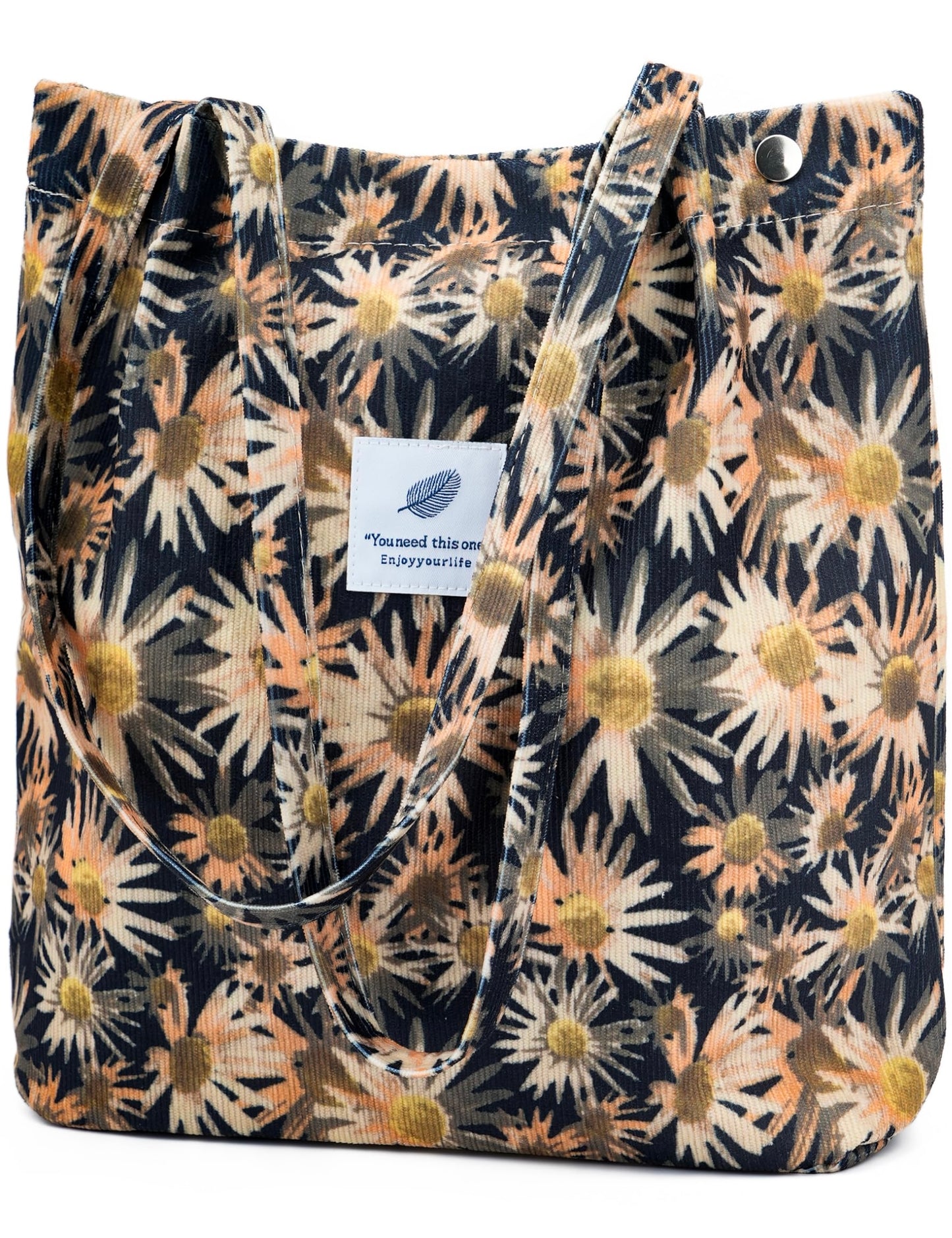Premium Corduroy Floral Tote