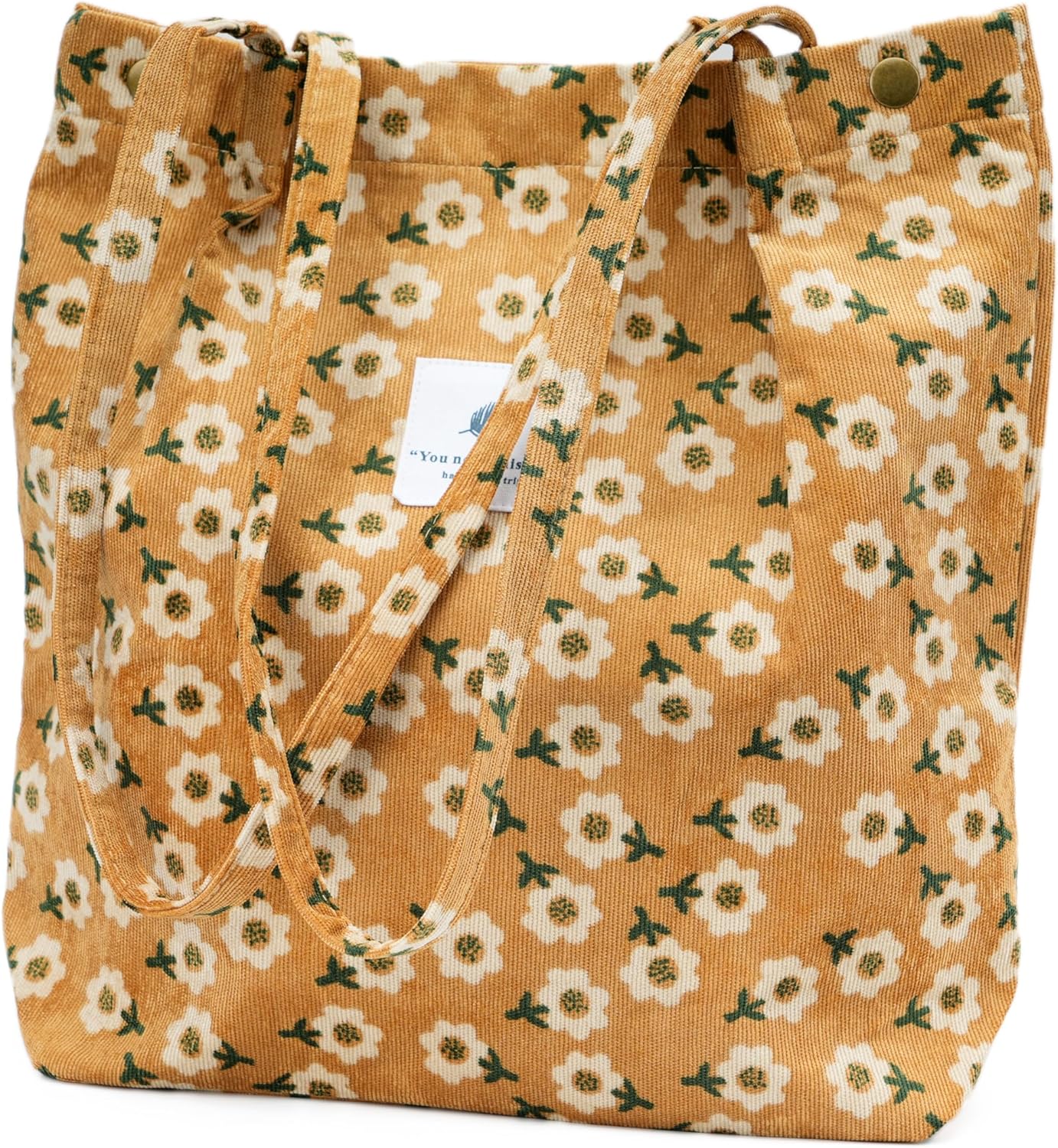 Premium Corduroy Floral Tote