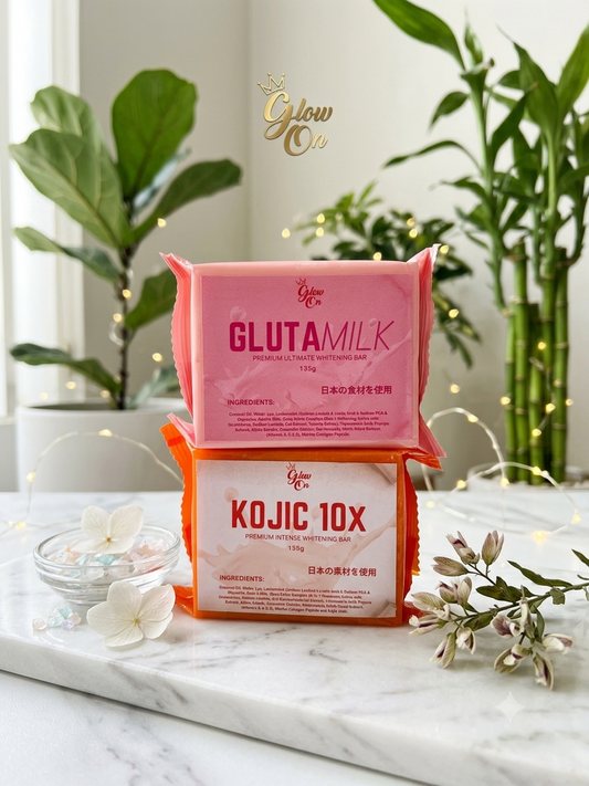 Glow On Kojic 10X Intense Whitening Soap + Glow On GlutaMilk Ultimate Whitening Soap