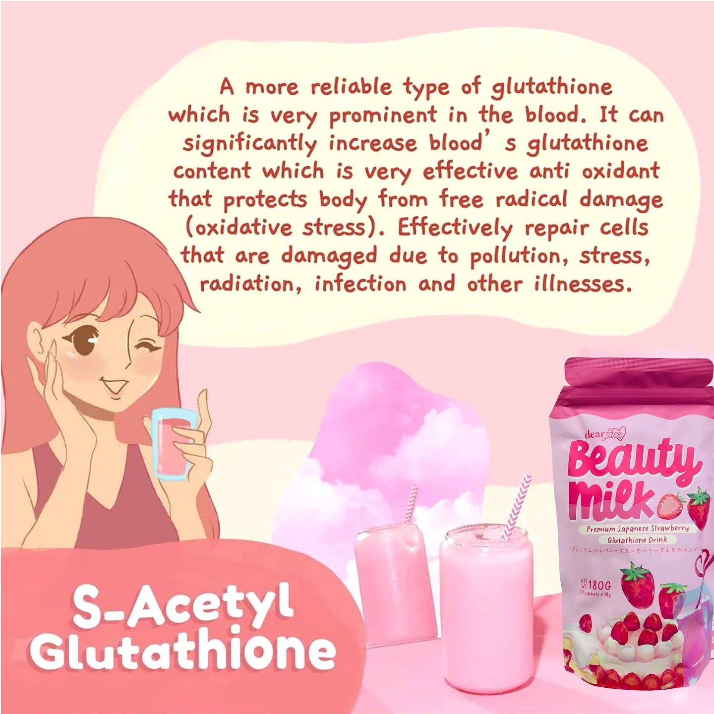 Dear Face Strawberry Beauty Milk