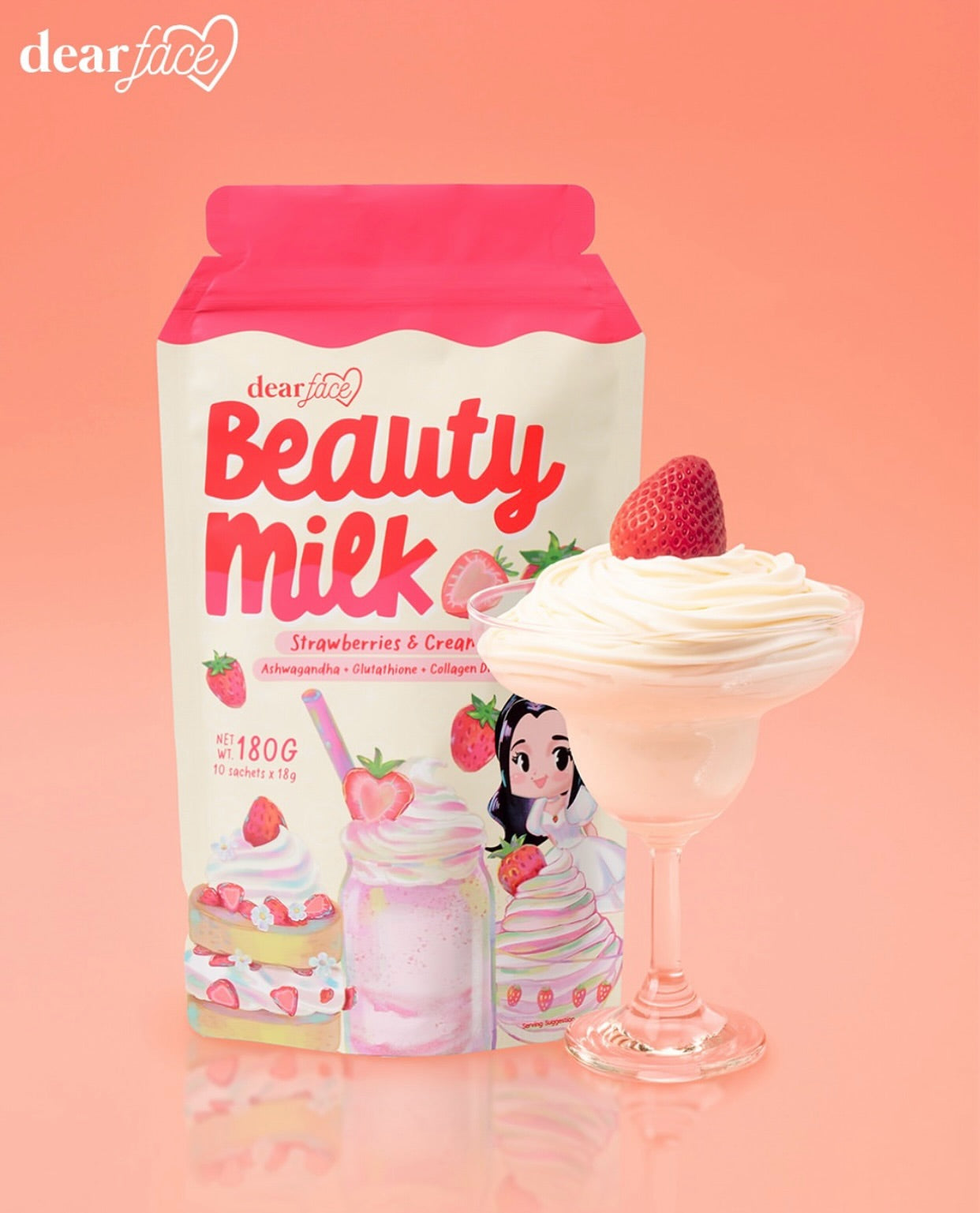 Dear Face Strawberries & Cream Beauty Milk