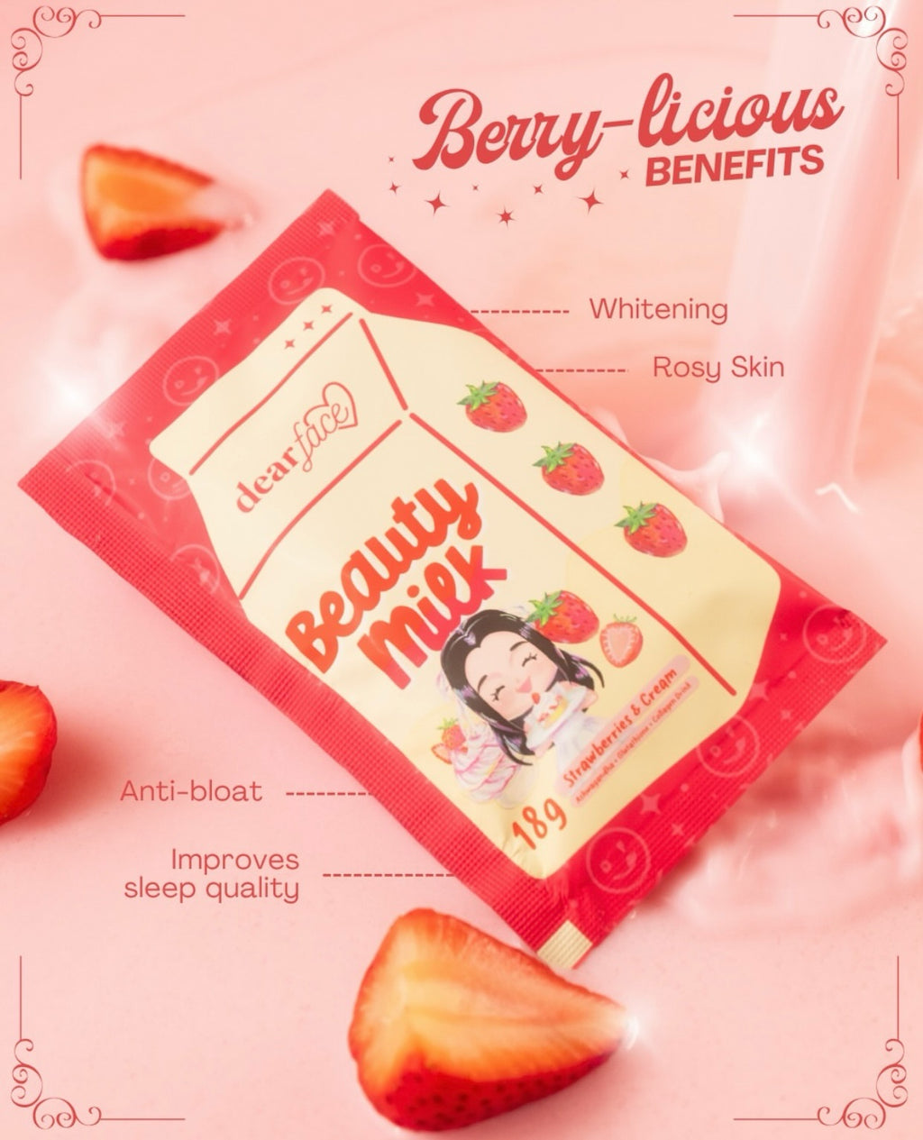 Dear Face Strawberries & Cream Beauty Milk