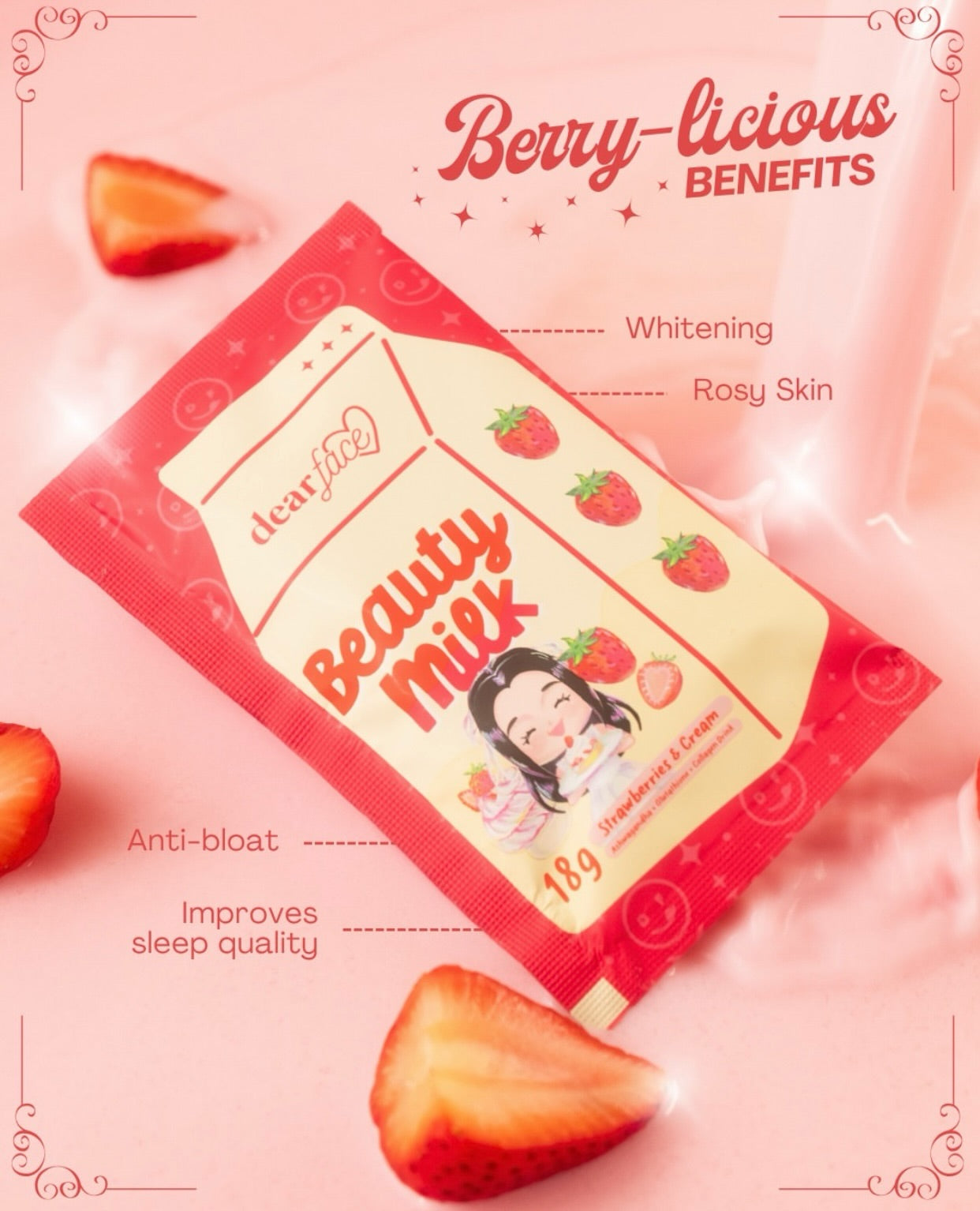 Dear Face Strawberries & Cream Beauty Milk