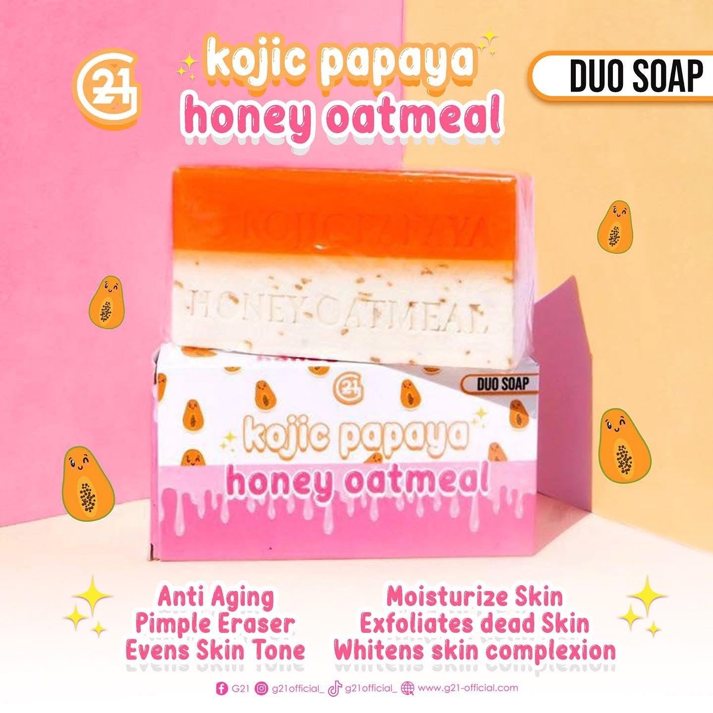G21 Kojic Papaya Honey Oatmeal Duo Soap