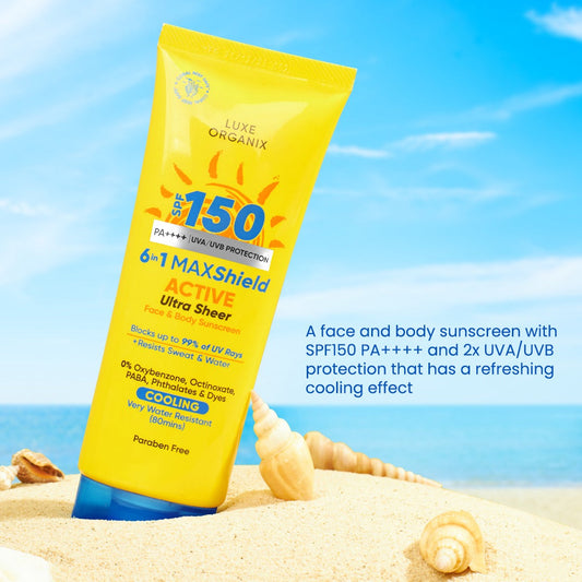 Luxe Organix 6 in 1 Maxshield Active Ultra Sheer Face & Body Sunscreen