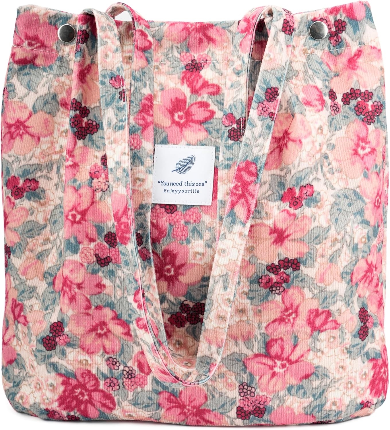 Premium Corduroy Floral Tote