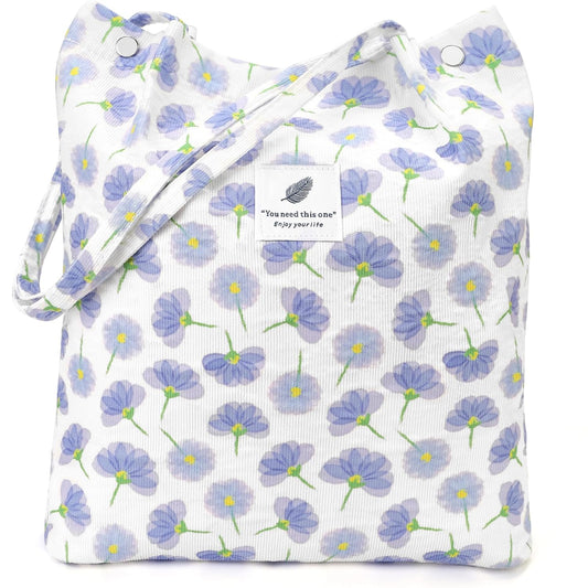 Premium Corduroy Floral Tote