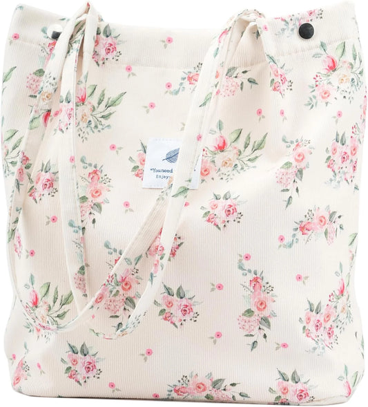 Premium Corduroy Roses Tote