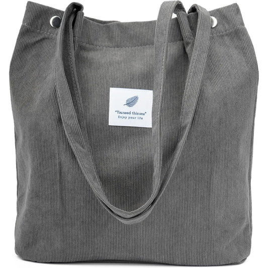 Premium Corduroy Dark Gray Tote