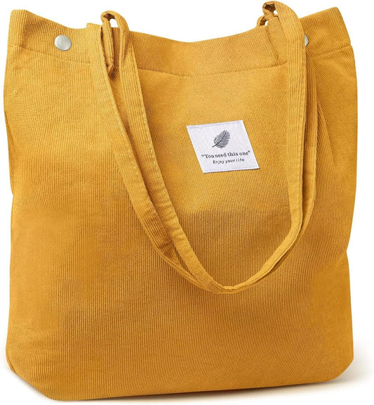 Premium Corduroy Yellow Tote