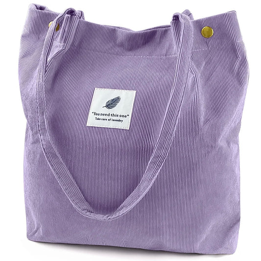 Premium Corduroy Light Purple Tote