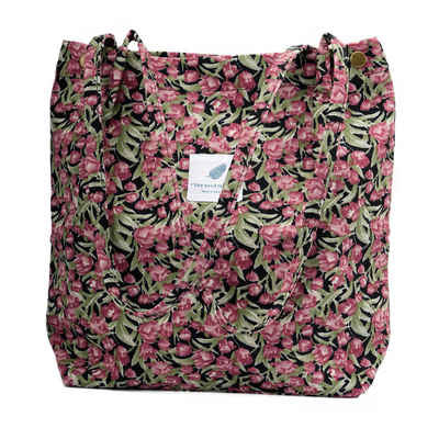 Premium Corduroy Floral Tote