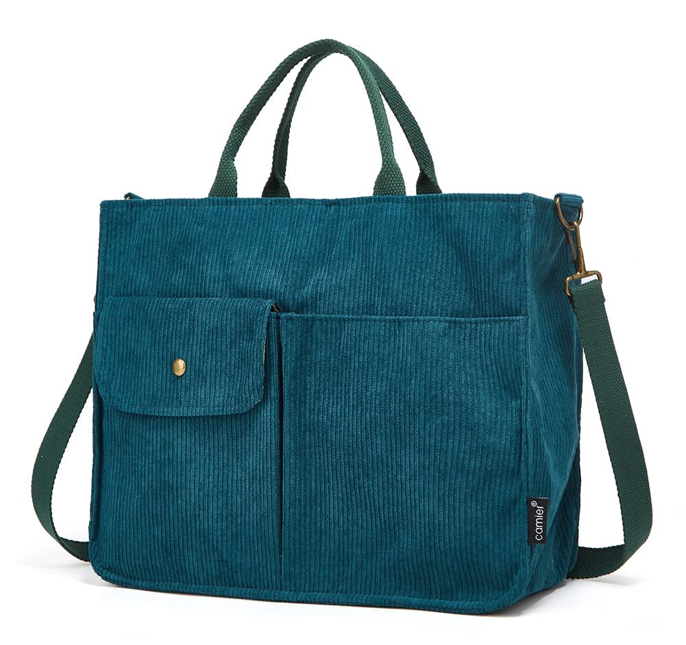 Corduroy Dark Green Tote