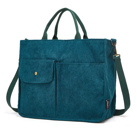 Corduroy Dark Green Tote