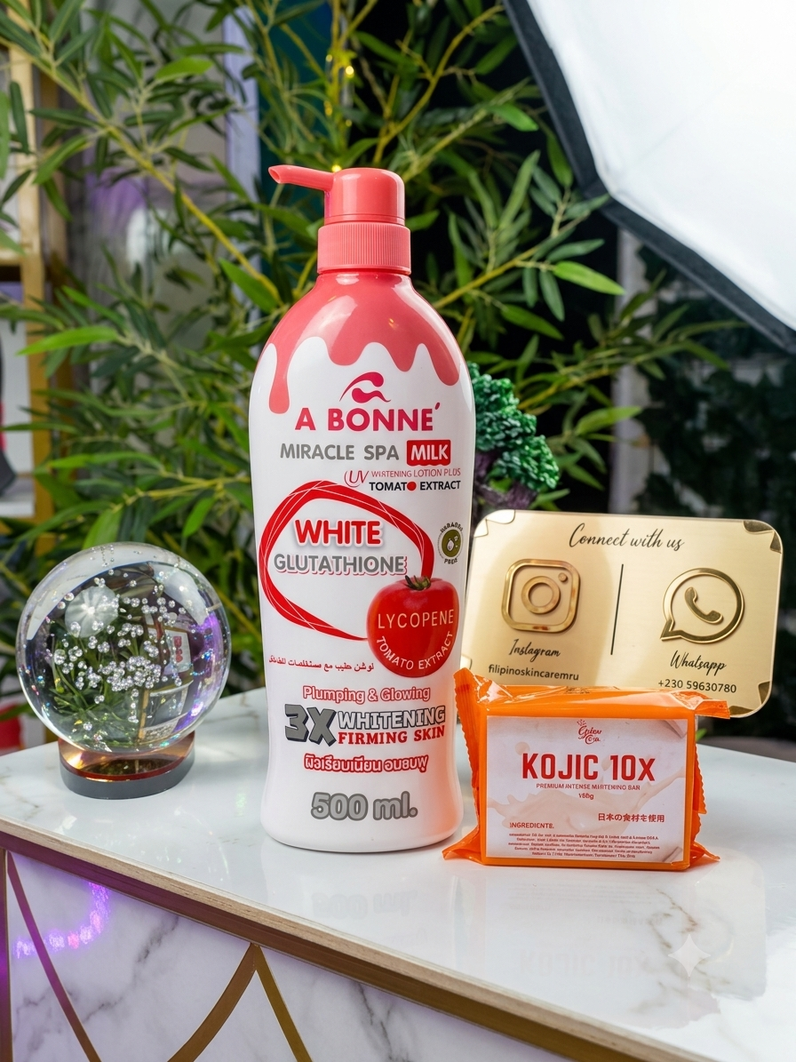 Abonne Miracle Lotion + Glow On Kojic 10X Intense Whitening Soap