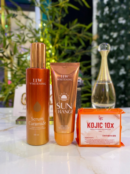 11W Whitening Serum + 11W Sunscreen + Kojic Whitening Soap