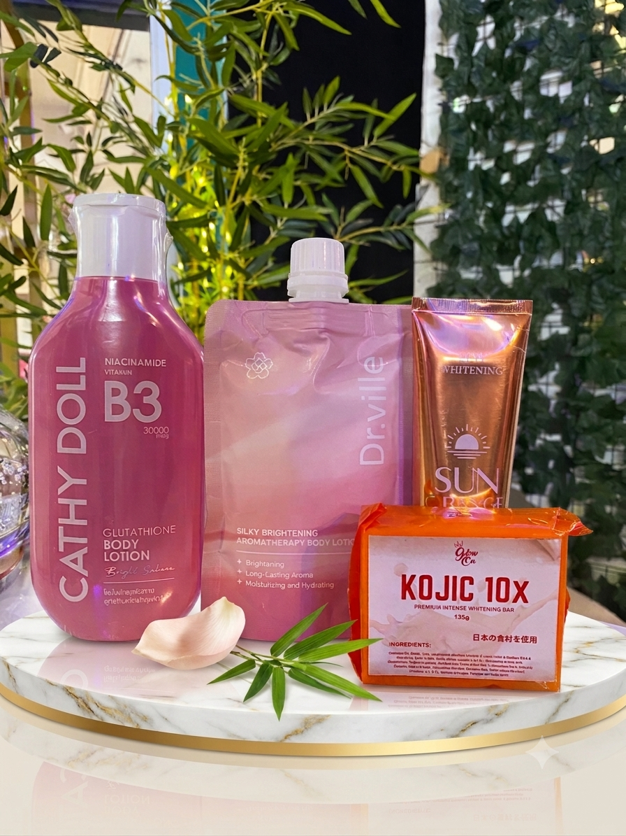 Cathy Doll Body Lotion + Dr.ville Body Lotion + 11W Sunscreen + Kojic Whitening Soap
