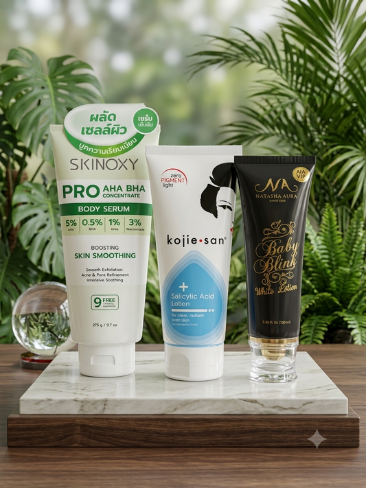 Smoothing Body Serum + Kojiesan Body Lotion + White Body Lotion