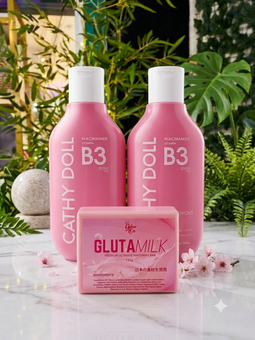 Cathy Doll Body Lotions (2pcs) + GlutaMilk Whitening Soap