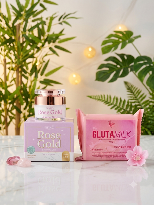 Rose Gold Booster Mask + GlutaMilk Whitening Soap
