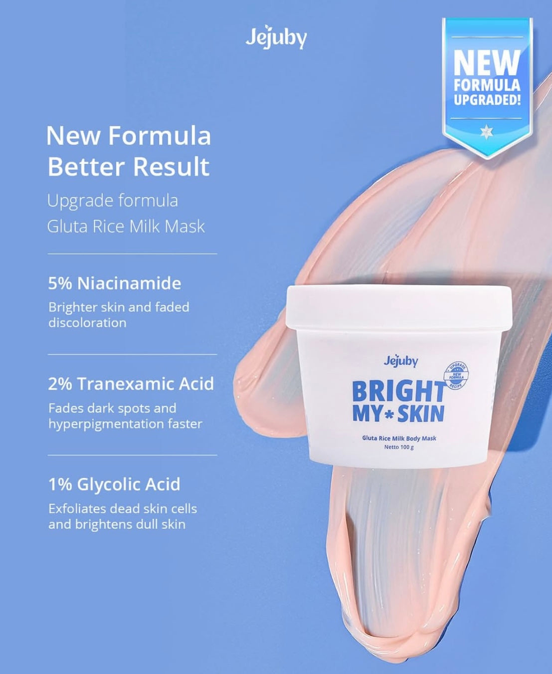 Jejuby Bright My Skin Gluta Rice Milk Body Bleaching Mask (100g)