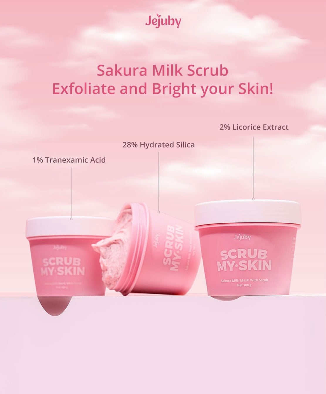 Jejuby Scrub My Skin Sakura Milk Scrub (100g)