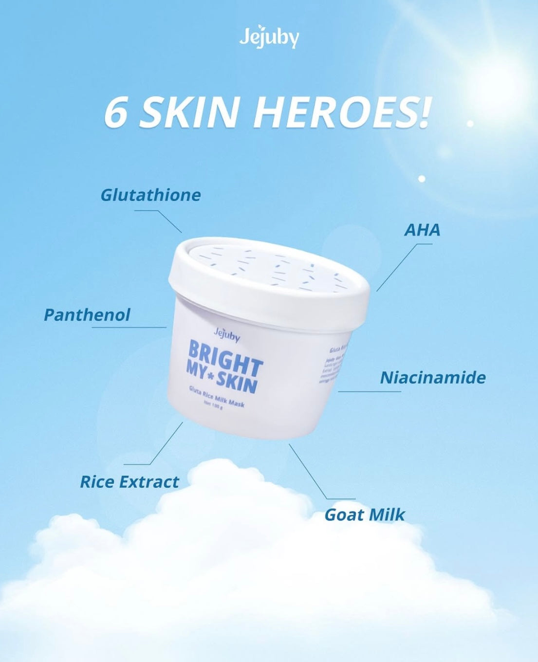 Jejuby Bright My Skin Gluta Rice Milk Body Bleaching Mask (100g)